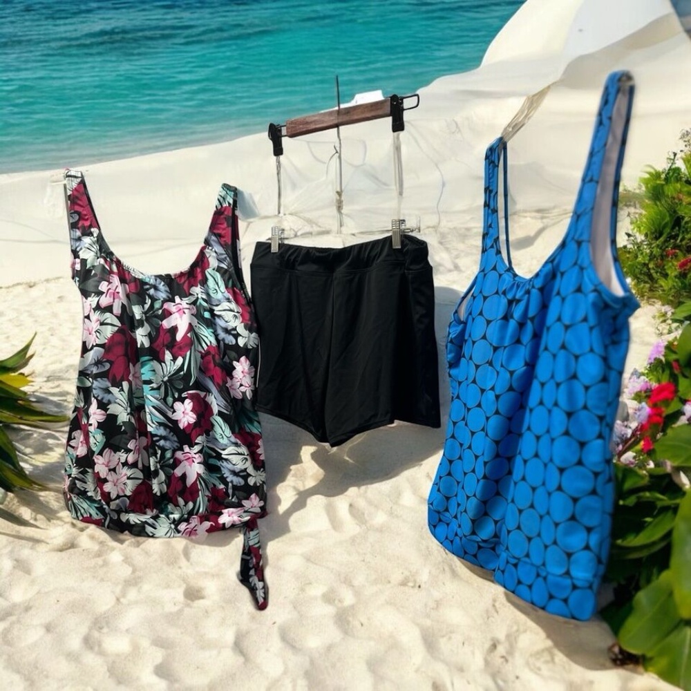 Fullfitall, Woman, Swimming set 3 Pc, Multicolor, Sz XL, Sleeveless,Swimwear.!